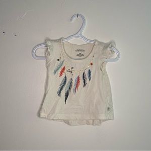 Lucky brand ruffle sleeves girls t shirt